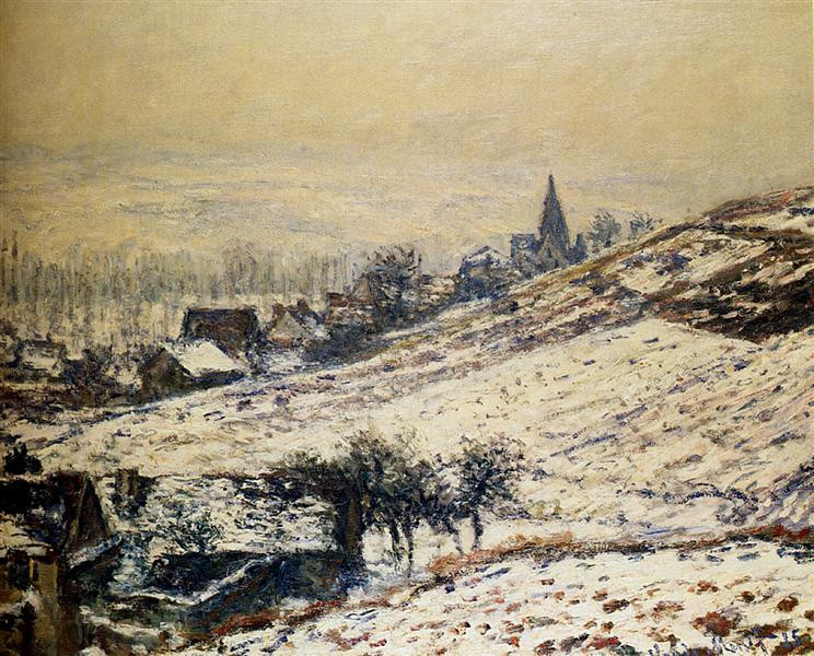Monet Winter At Giverny 1885 by Claude Oscar Monet